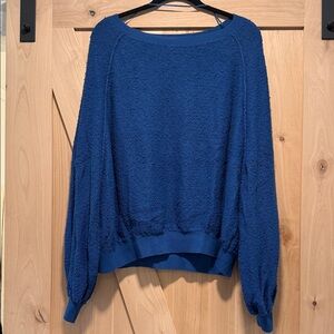 Free People Blue Textured Sweater (M)